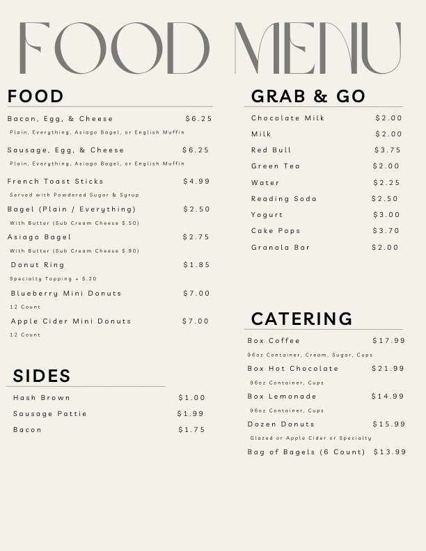 Menu page 3