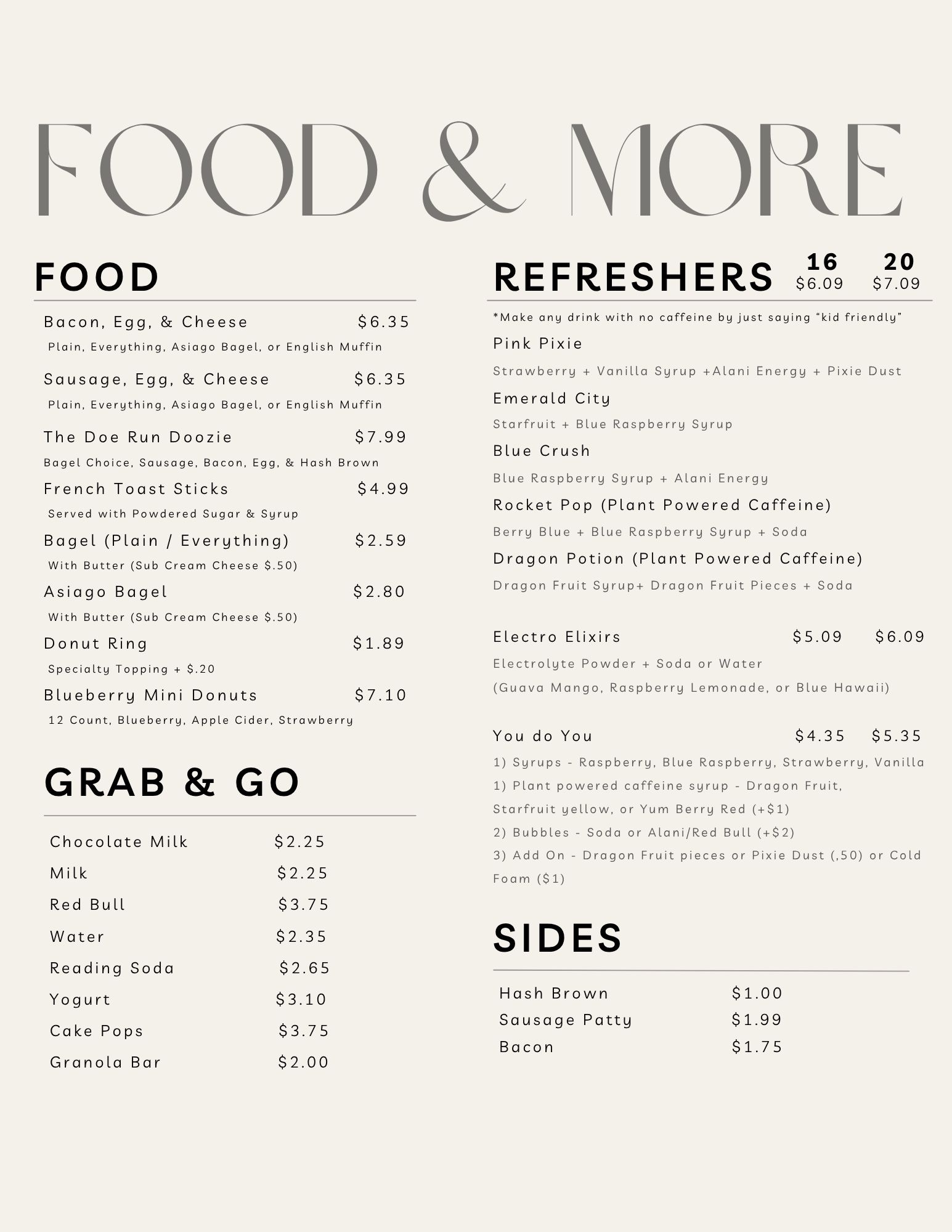 Menu page 3