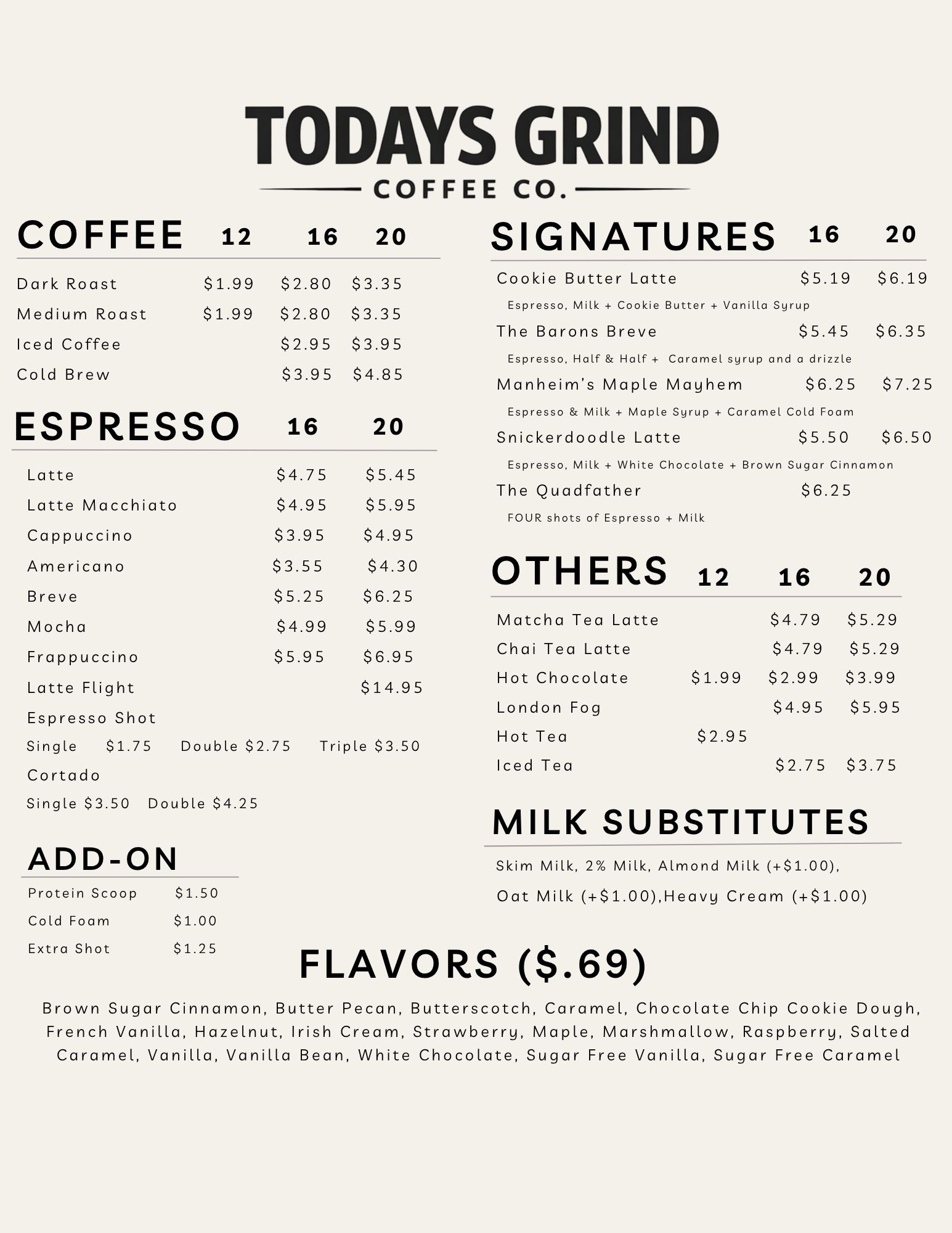 Menu page 2