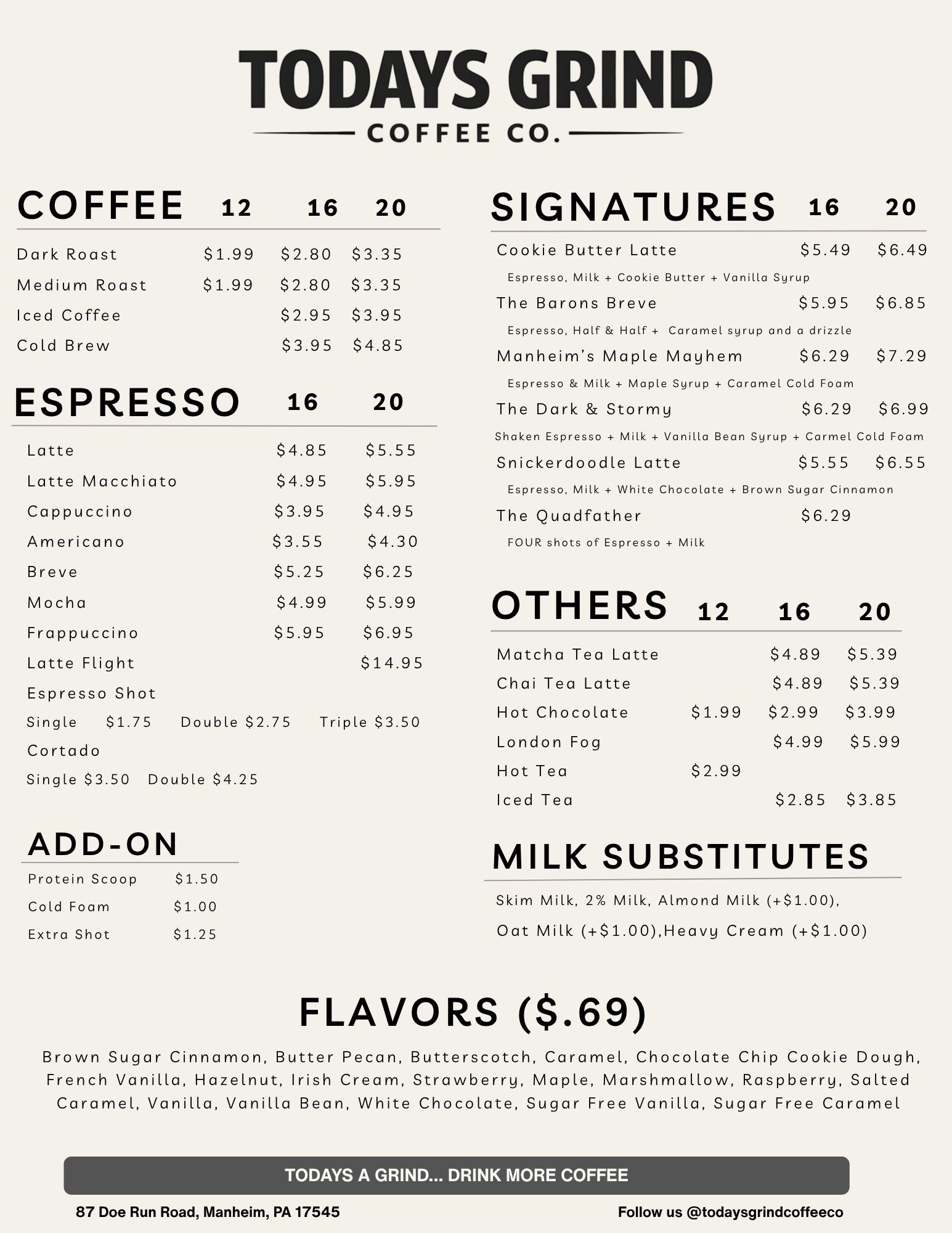Menu page 2